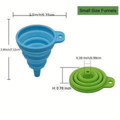 4pcs Set Foldable Silicone Kitchen Funnel Set for Easy Pouring and Measuring