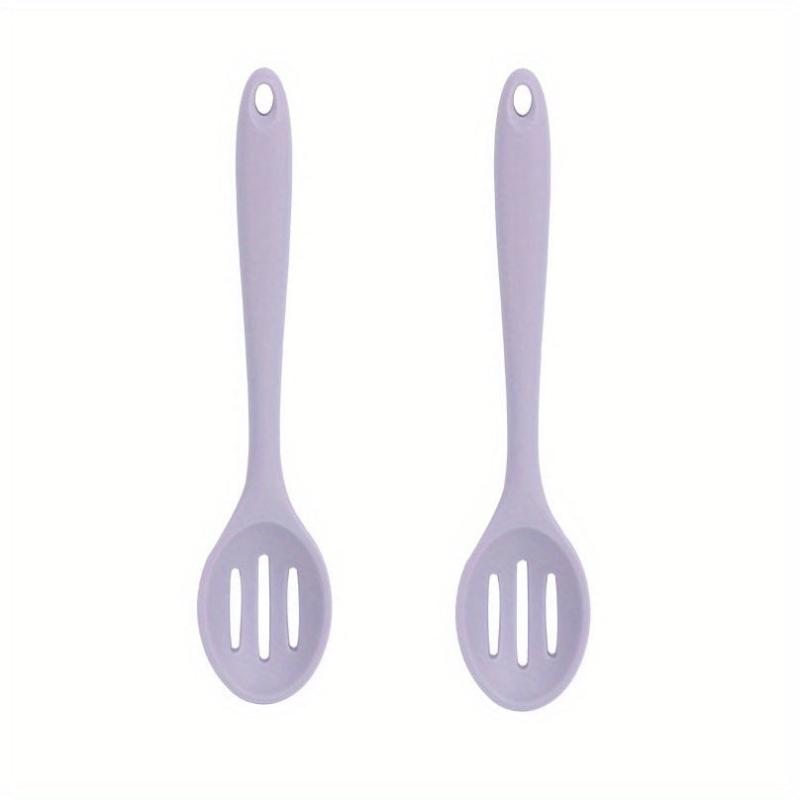 2pcs Silicone Colander Spoon Slotted Spoon for Mixing Food Serving Spoon