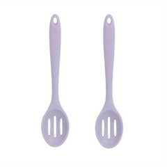 2pcs Silicone Colander Spoon Slotted Spoon for Mixing Food Serving Spoon