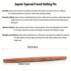 French Rolling Pin 45 Wooden Rolling Pin Solid Wood Dough Roller