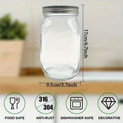 2pcs 16oz Mason Jar Sprouting Kit Stainless Steel Lids Cer