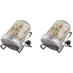 2pcs 16oz Mason Jar Sprouting Kit Stainless Steel Lids Cer