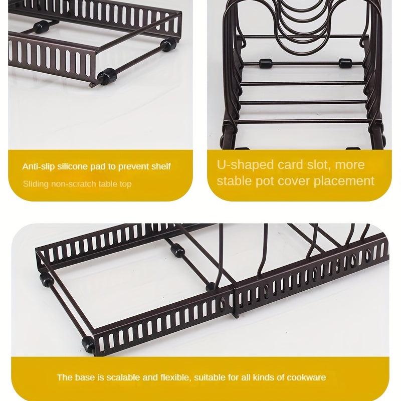 Telescopic Pot Holder Adjustable Pan Lid Organizer
