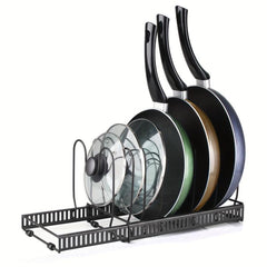 Telescopic Pot Holder Adjustable Pan Lid Organizer