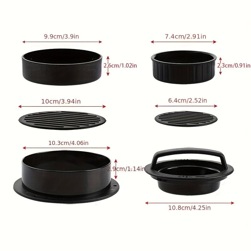 3 In 1 Burger Mold Press Non Stick Patty Maker