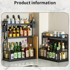 1pc Spice Rack Kitchen Organization Hooks Spice Rack Organizer Cabinet
