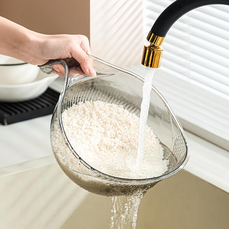 Rice Washing Drain Basket Rice Washing Filter Basket Plastic Rice Colander