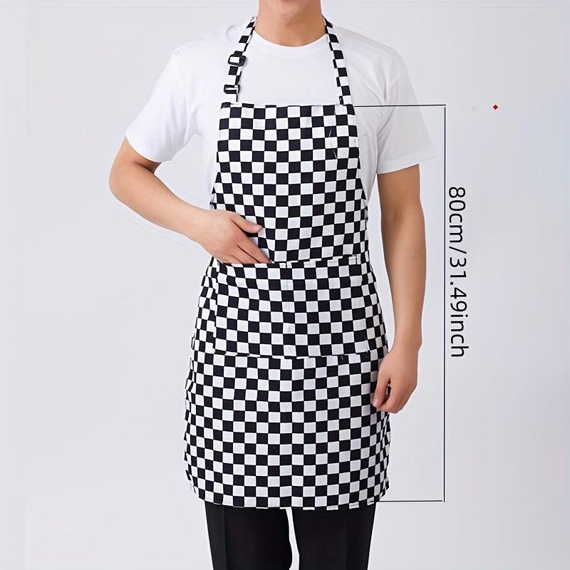 1pc Linen Apron Unisex Adjustable Cooking Apron Household Solid Apron
