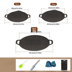 Iron Baking Pan BBQ Tray Non-stick Household Commercial Outdoor Portable