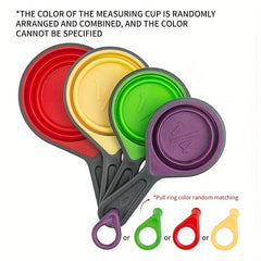 8pcs Collapsible Measuring Cups Set Metric Tag Liquid Dry Measurement Tools