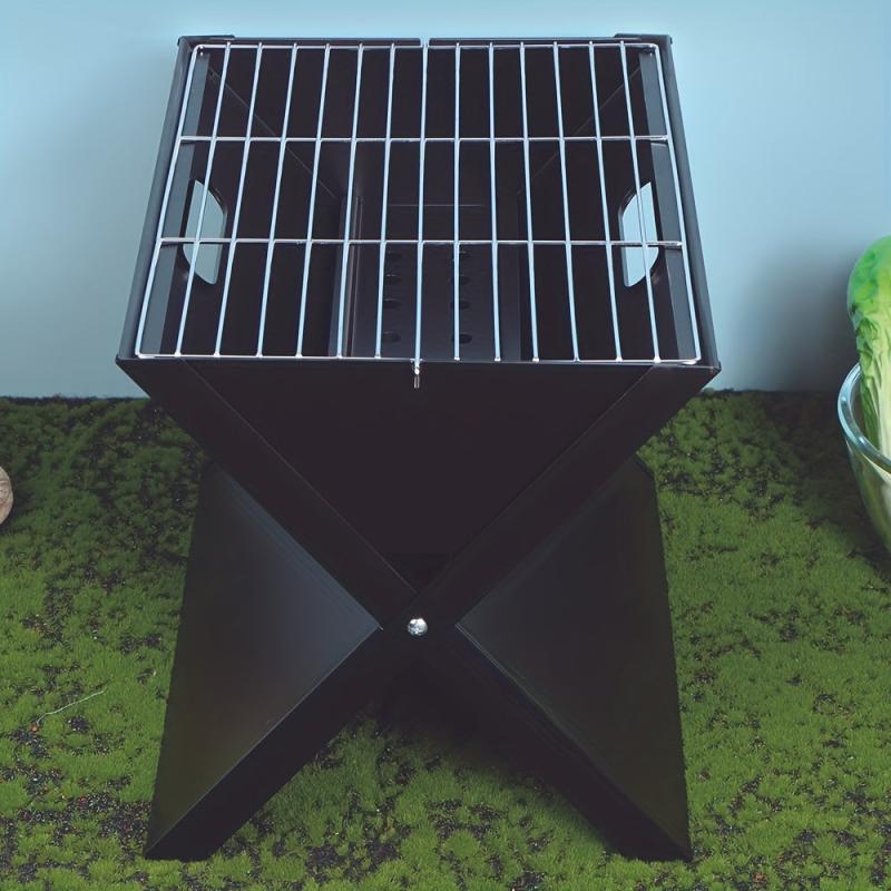 X Shaped Foldable BBQ Rack Outdoor Camping Picnic Cookware