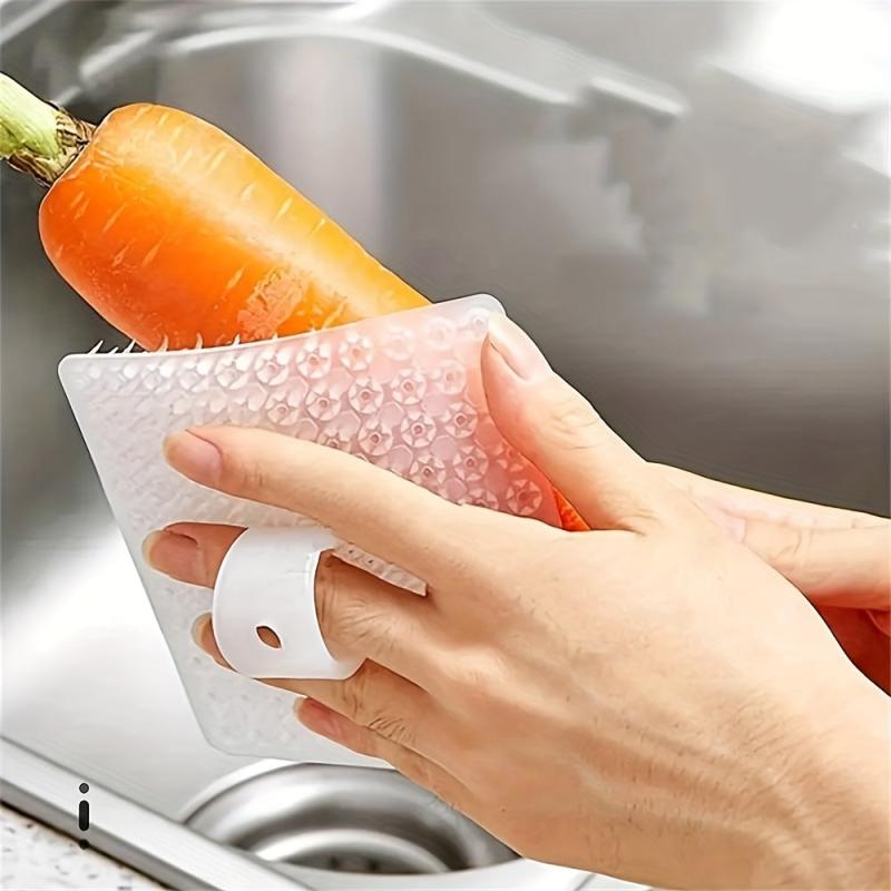 Silicone Vegetable Cleaning Brush Non Slip Handle Dishwashing Brush