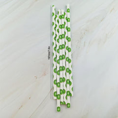 25pcs Fruit Pattern Disposable Straws Biodegradable Paper Drinking Straws