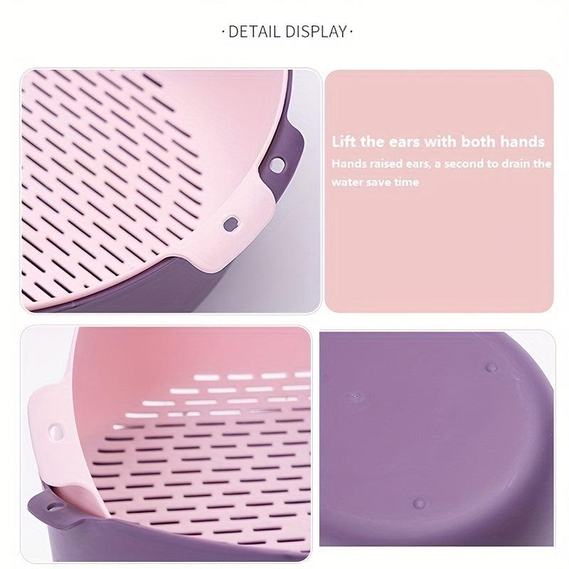 Reusable Double Layer Colander for Fruits and Vegetables