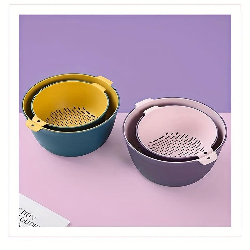 Reusable Double Layer Colander for Fruits and Vegetables