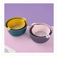 Reusable Double Layer Colander for Fruits and Vegetables
