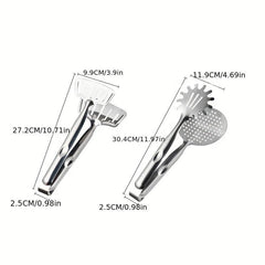 1pc Stainless Steel Food Tongs Fried Fish Spatula Filter Steak Clip