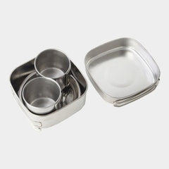 6pcs Stainless Steel Camping Cookware Set Portable and Durable Tableware