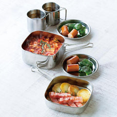 6pcs Stainless Steel Camping Cookware Set Portable and Durable Tableware