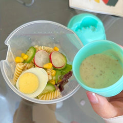 Portable Salad Cup with Fork & Dressing Holder for Picnics, Lunch, Breakfast