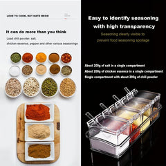 4pcs Seasoning Box Kitchen Spice Box Sugar Box With Lid