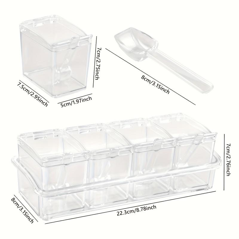 4pcs Seasoning Box Kitchen Spice Box Sugar Box With Lid