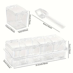 4pcs Seasoning Box Kitchen Spice Box Sugar Box With Lid