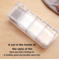 4pcs Seasoning Box Kitchen Spice Box Sugar Box With Lid