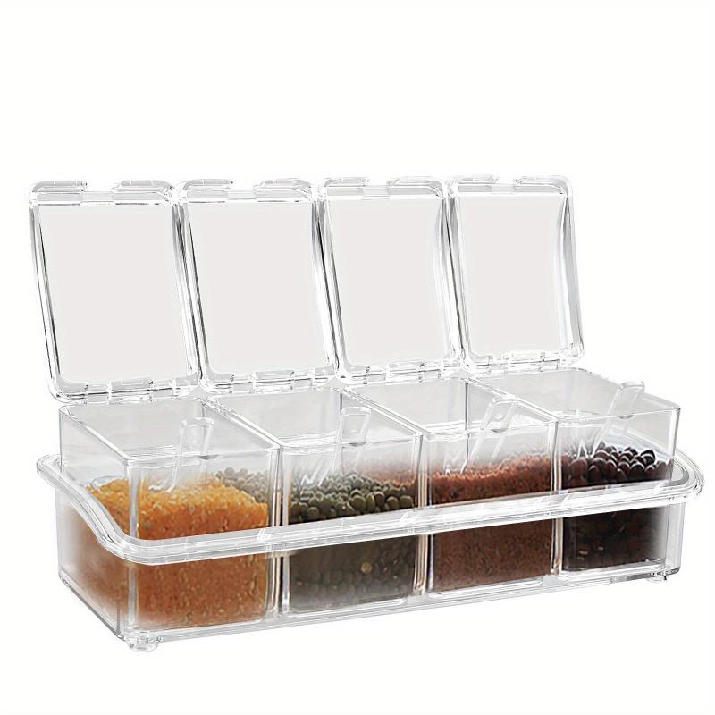 4pcs Seasoning Box Kitchen Spice Box Sugar Box With Lid