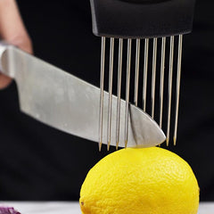 Stainless Steel Onion Slicer Holder Meat Tenderizer Kitchen Gadget