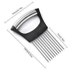 Stainless Steel Onion Slicer Holder Meat Tenderizer Kitchen Gadget