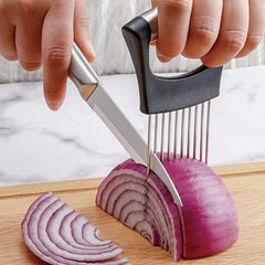 Stainless Steel Onion Slicer Holder Meat Tenderizer Kitchen Gadget