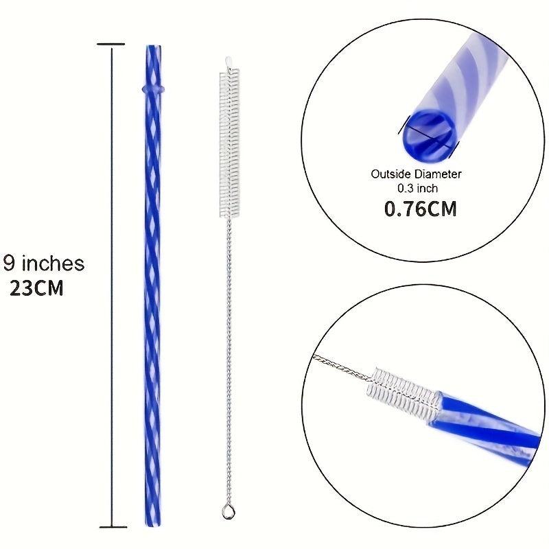 Reusable Plastic Straws with Cleaning Brushes for Mason Jars Tumblers