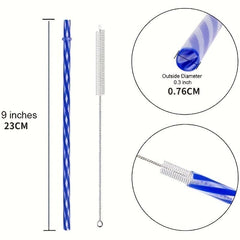 Reusable Plastic Straws with Cleaning Brushes for Mason Jars Tumblers