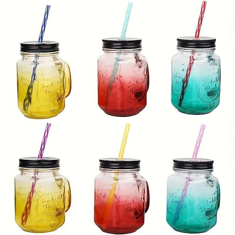 Reusable Plastic Straws with Cleaning Brushes for Mason Jars Tumblers