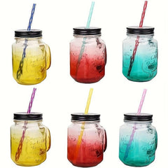 Reusable Plastic Straws with Cleaning Brushes for Mason Jars Tumblers