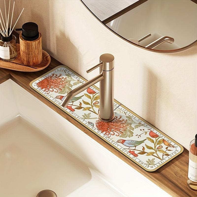 Non Slip Dish Drying Mat with Diatom Mud Sink Pad