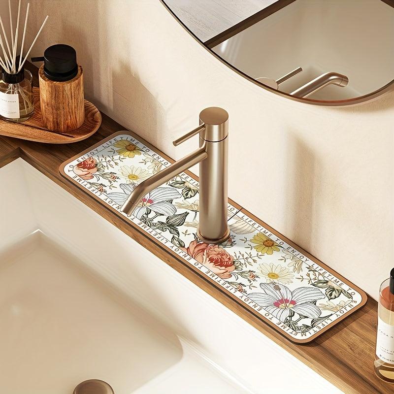 Non Slip Dish Drying Mat with Diatom Mud Sink Pad