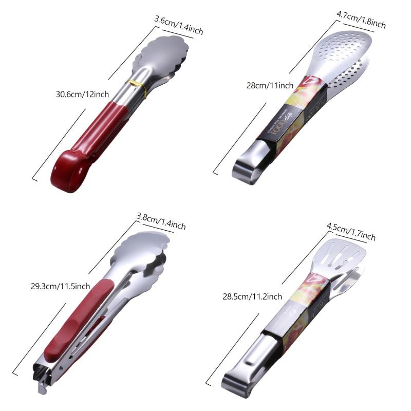 1pc Stainless Steel Food Tongs BBQ Clip Durable Household Kitchenware