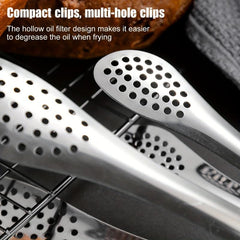 1pc Stainless Steel Food Tongs BBQ Clip Durable Household Kitchenware