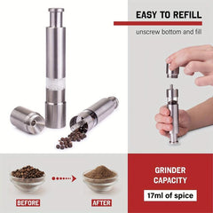 Creative Pepper and Sea Salt Grinder with Storage Base Manual Spice Crusher