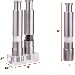 Creative Pepper and Sea Salt Grinder with Storage Base Manual Spice Crusher