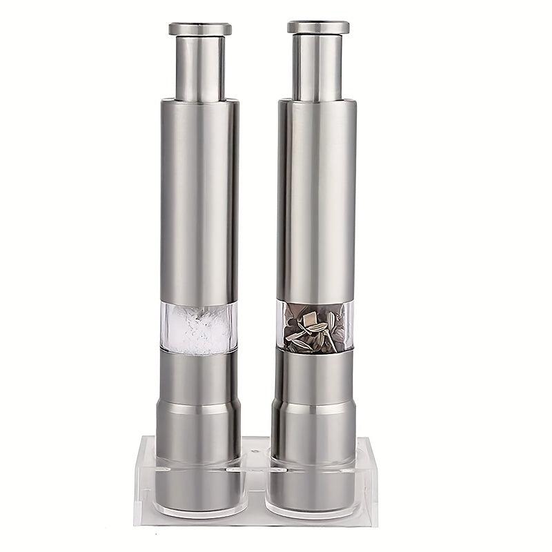 Creative Pepper and Sea Salt Grinder with Storage Base Manual Spice Crusher