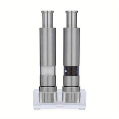 Creative Pepper and Sea Salt Grinder with Storage Base Manual Spice Crusher