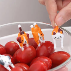 7pcs Animals Food Fruit Picks Forks Cartoon Toothpick Snack Cake Dessert