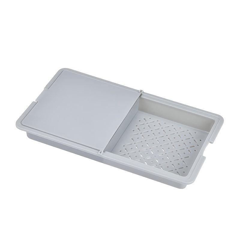 3 in 1 Plastic Cutting Board with Sink Strainer and Storage Basket