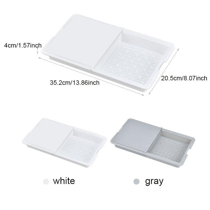 3 in 1 Plastic Cutting Board with Sink Strainer and Storage Basket