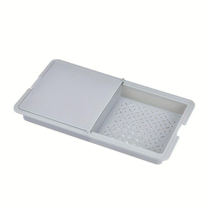 3 in 1 Plastic Cutting Board with Sink Strainer and Storage Basket