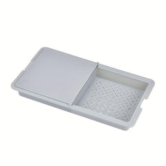 3 in 1 Plastic Cutting Board with Sink Strainer and Storage Basket