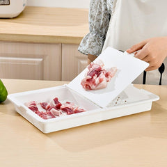 3 in 1 Plastic Cutting Board with Sink Strainer and Storage Basket